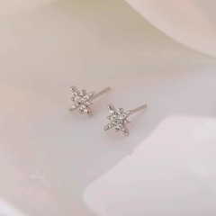 輝く八芒星のピアスの女性の贅沢なファッションのイヤリングの大衆のデザイン感はジルコンのイヤリングを入れて2025年に新型です。