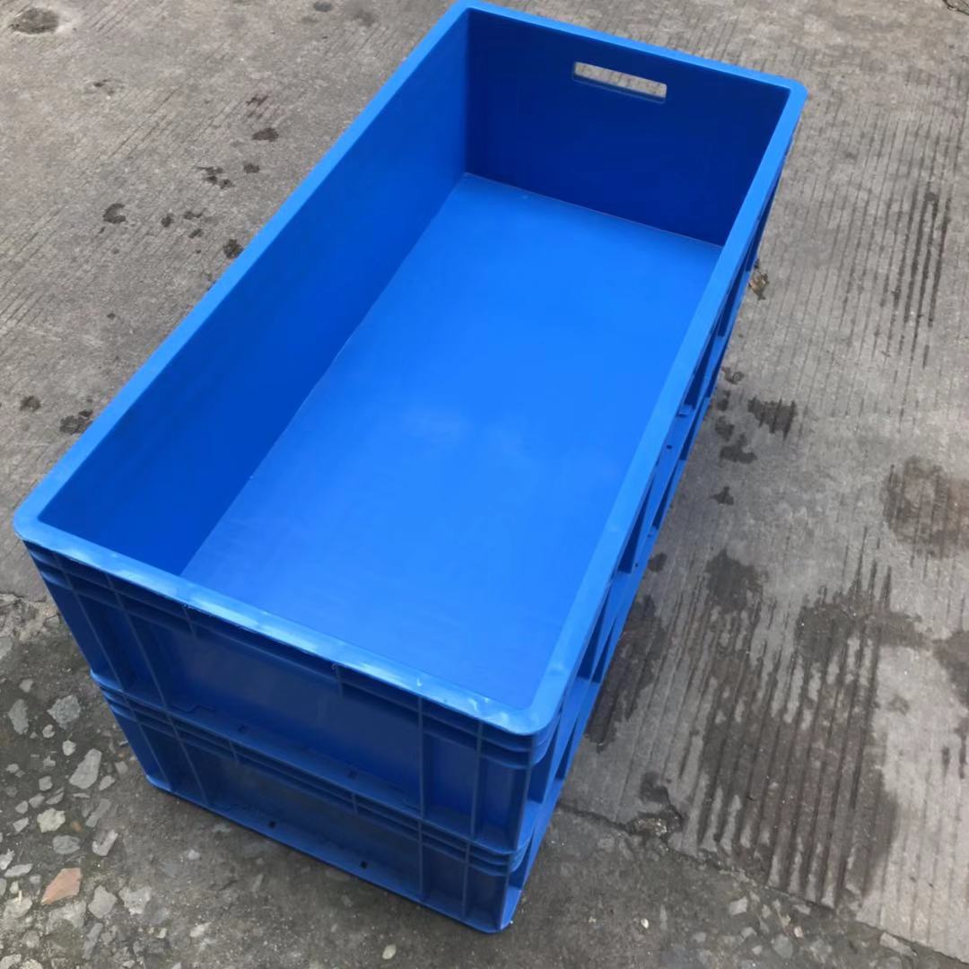 供应可堆式塑胶箱 灰色加厚新料EU4822物流箱配插卡 汽车配件胶筐