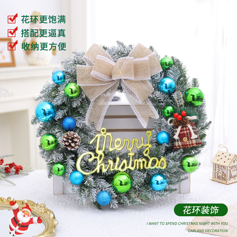 Transfronteriza guirnalda de Navidad 40/50/60cm decoraciones de Navidad escena diseño puerta colgante árbol de Navidad guirnalda adornos