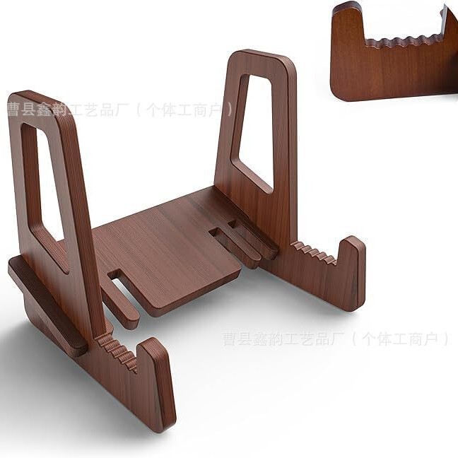 Wooden Display Board Rack Cabinet Deep Bowl Plate Rack Frame Notebook Phone Stand Book Reading Shelf Storage