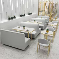 Интернет Red Milk Tea Shop Комбинация столов и стульев Десерт Гамбург Закуски Ресторан быстрого питания Простой свежий столовая мебель диван