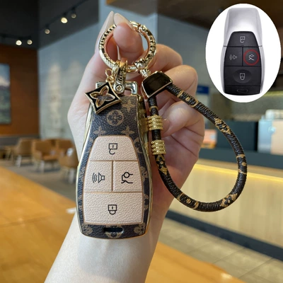Case Bj60 Thunder, Car key bag - type-a-four-button-tail-box-key-cover-light-luxury-leather-rope