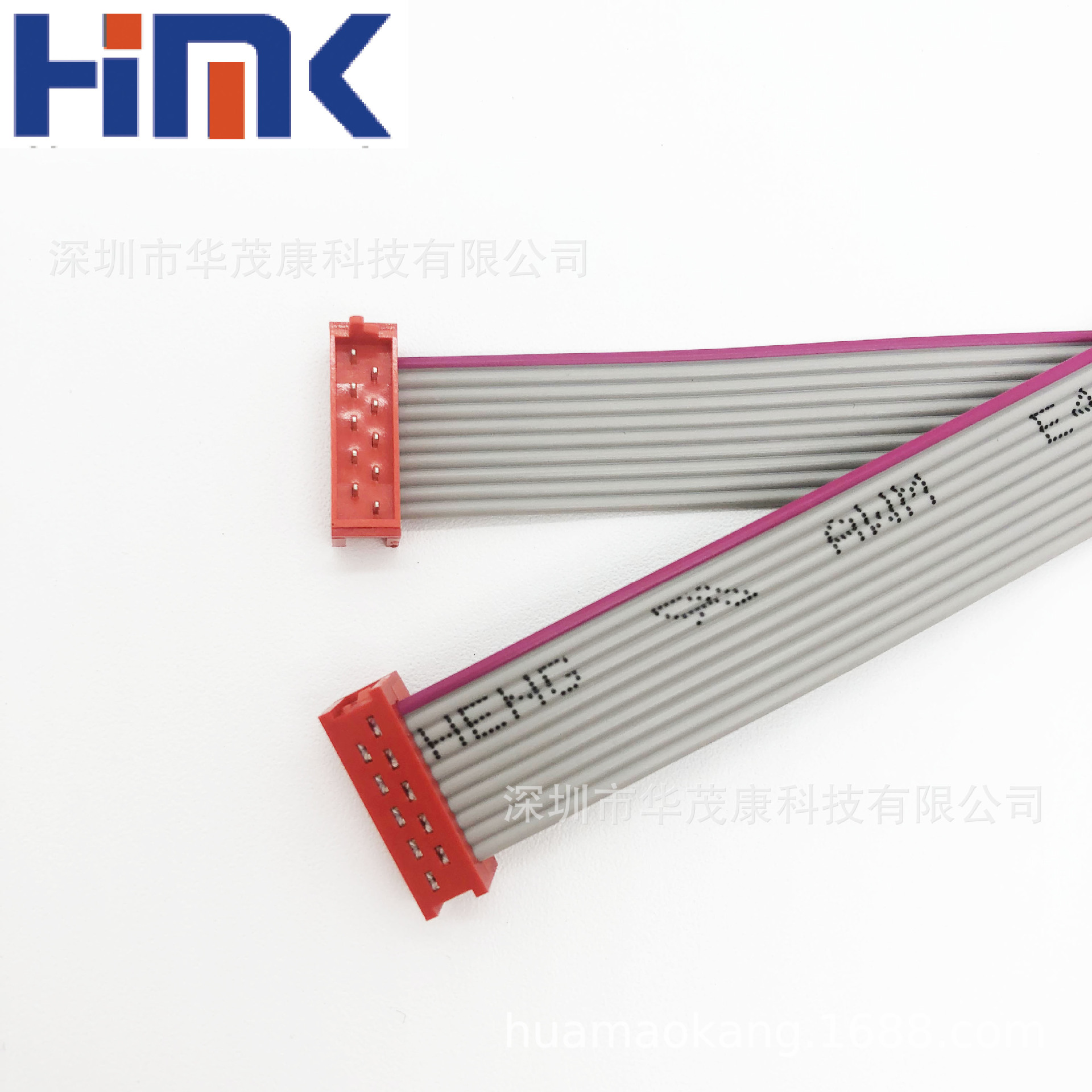 厂家直供批发28AWG红色IDC灰排线2.54间距2.0FC压线头排线线束