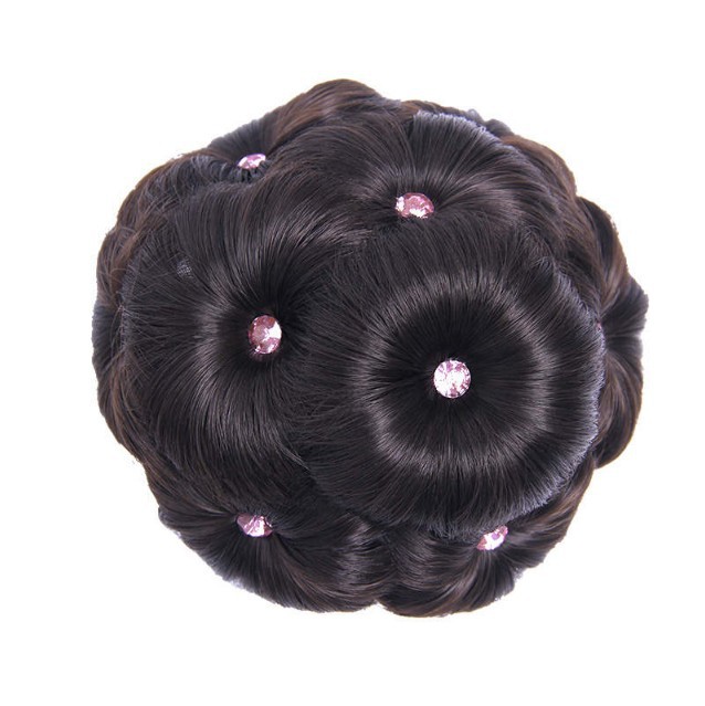 Fábrica al por mayor diamante nueve flor moño pelo clip peluca flor brote nupcial accesorios para el cabello updo pelo moño pelo bolsa en stock