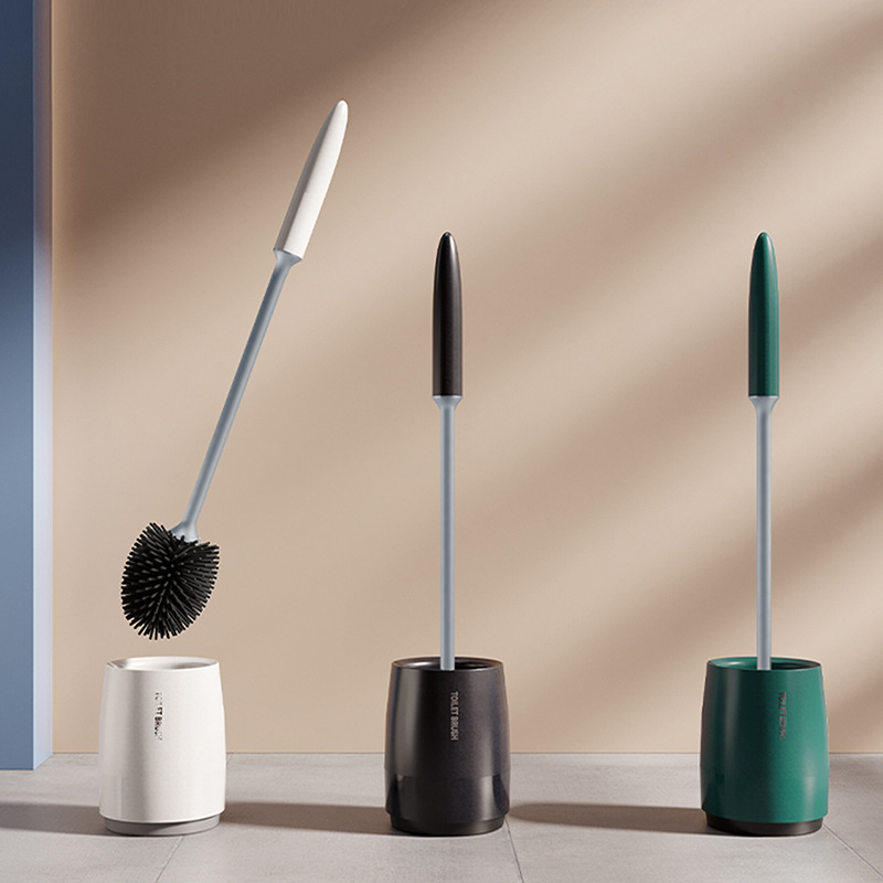 金棒棒橄榄球形刷家用卫生间厕所马桶刷套装长柄软胶清洁刷子神器