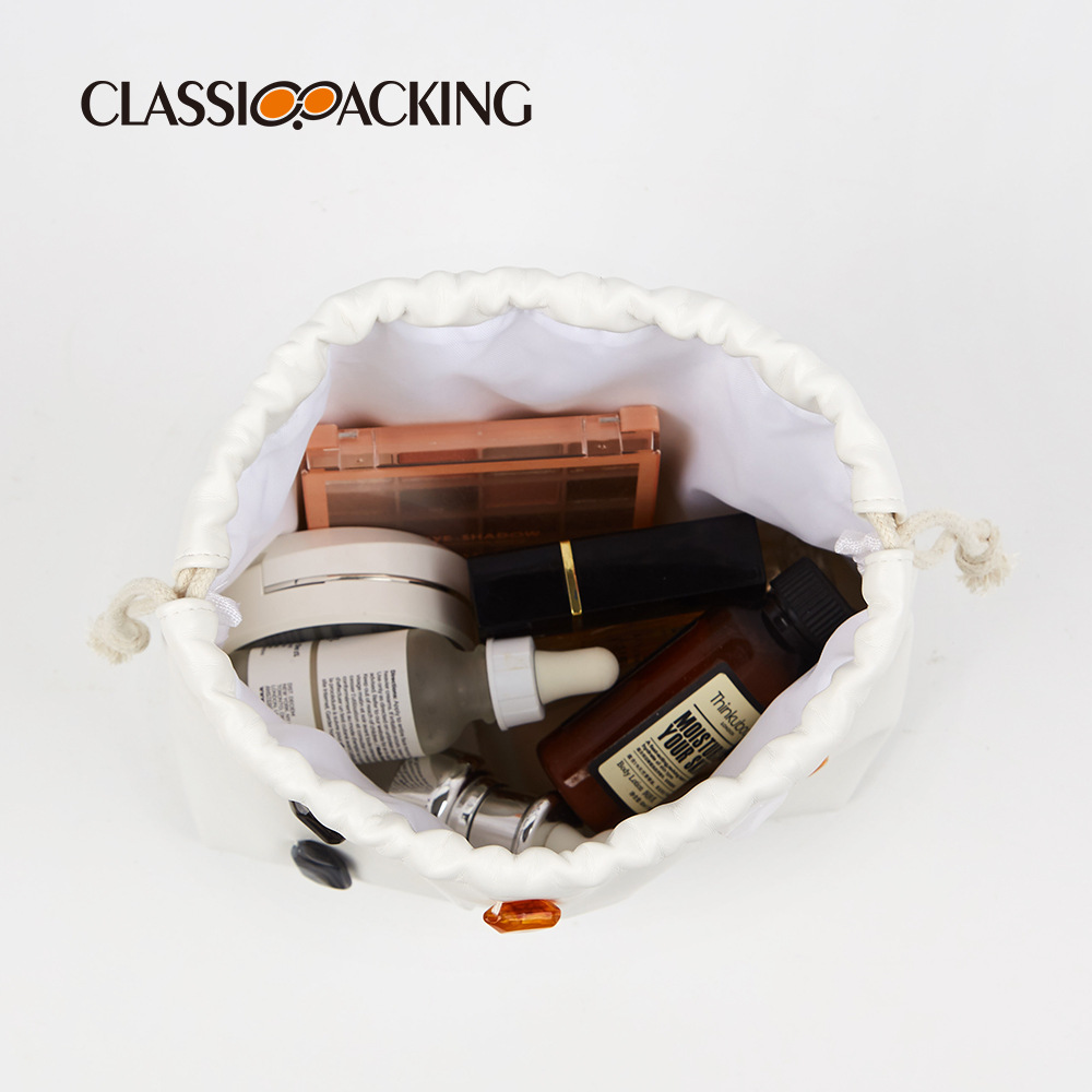 Bolsa de almacenamiento de gran capacidad simple de estilo coreano con impresión de logotipo bolsa de lápiz labial multifuncional de moda pequeña bolsa de cosméticos portátil