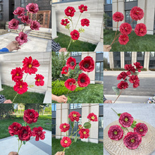 红色系仿真花 晶品款合集 新中式婚礼堂婚庆背景地排花材 批发