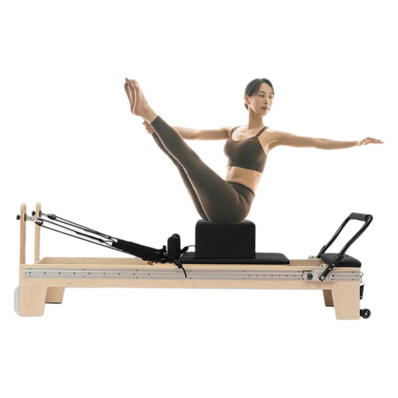 Pilates cama central de gran equipo, sala de yoga de arce blanco en forma de órbita completa, cama central de Pilates