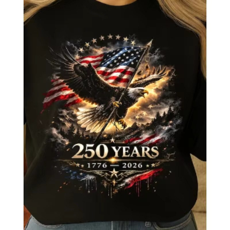 250Th Anniversary Eagle American Flag 1776-2026 T-Shirt Independence Day Shirt, Patriotic July 4Th T-Shirt