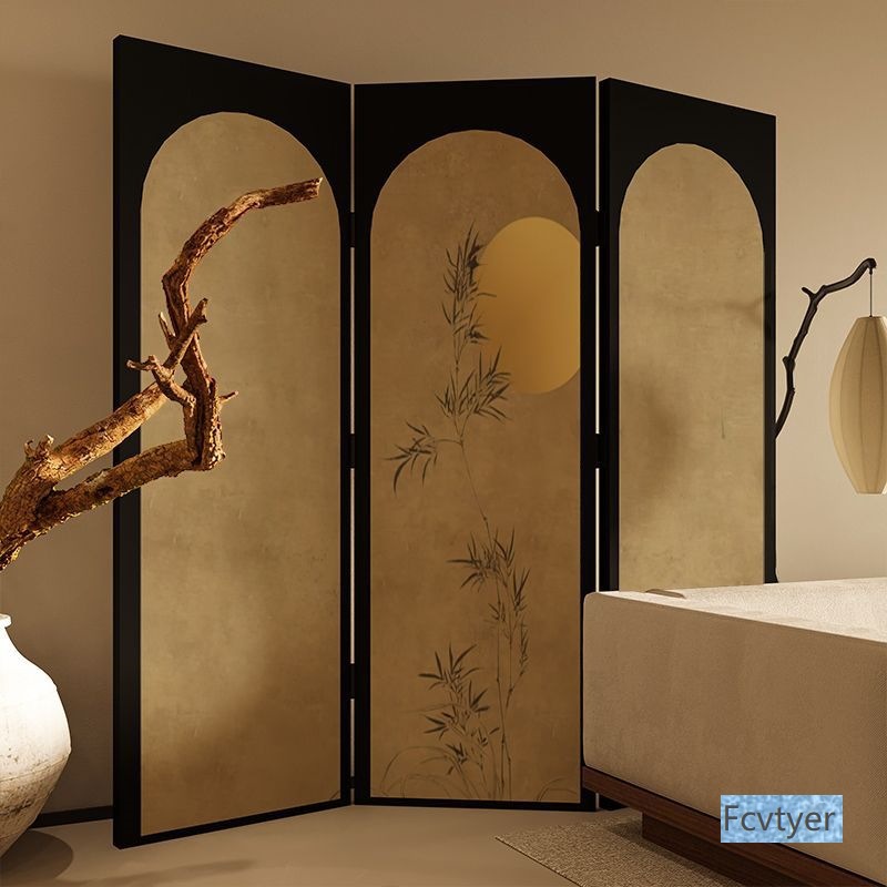Dream Sail Bedside Entrance Tea Room Bamboo Bedroom Folding Screen Moon Living Room Chinese Style Screen New Folding Movable Dream Sail