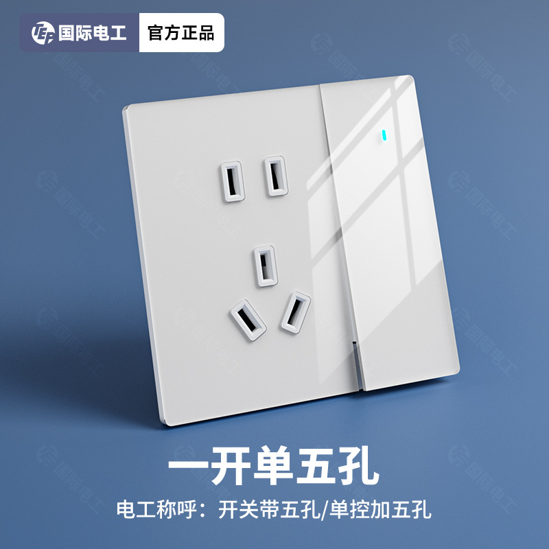 TEP国际电工 Cream switch key, glass LED light panel, wall indicator lamp