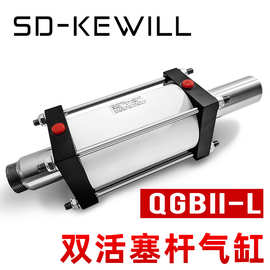 双向气缸双作用按需生产机械大推力气动元件 双头 QGB活塞式气缸