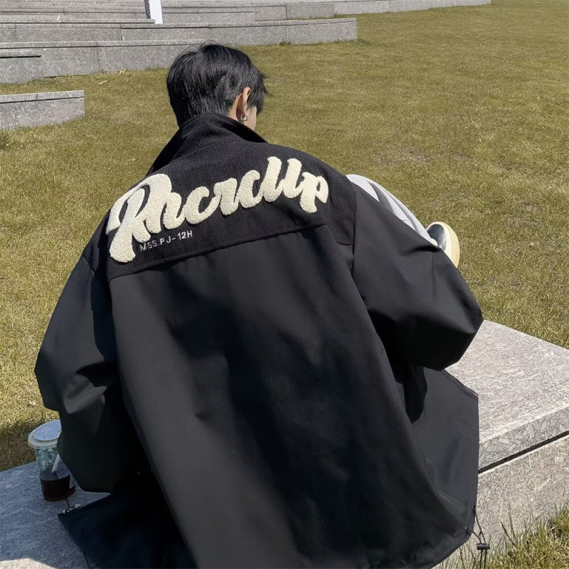 外套男生款春秋美式复古设计感夹克宽松痞帅棒球服