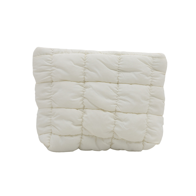 Bolso cosmético plisado de moda 2025 primavera nuevo estilo estilo occidental color caramelo pequeño bolso cuadrado femenino bolso casual coreano embrague