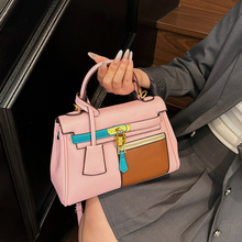 凯莉女包新款撞色跨境手提单肩斜跨包时尚个性创意高档铂金女士包
