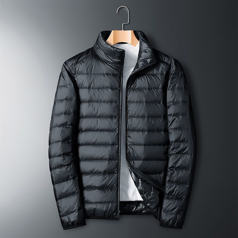 Chaqueta de algodón de terciopelo ligero para hombres de calidad Chaqueta deportiva cálida de moda de otoño e invierno de gran tamaño con cuello alto corto para hombres