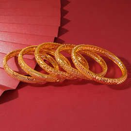 锌合金手镯跨境镂空外贸奢华珠宝镀金工厂货源厂家直销异国情调