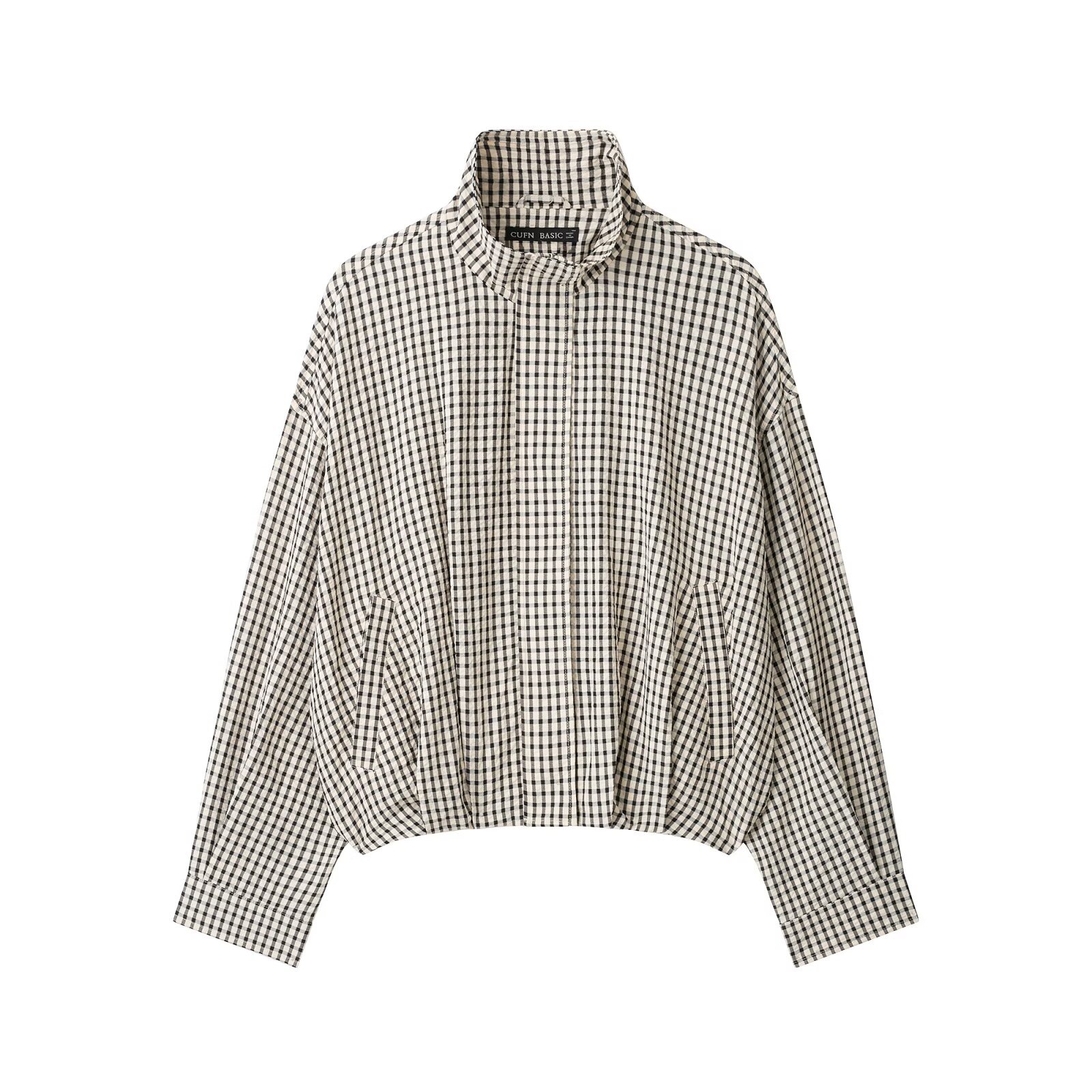 spring fashionable short long-sleeve with zipper
