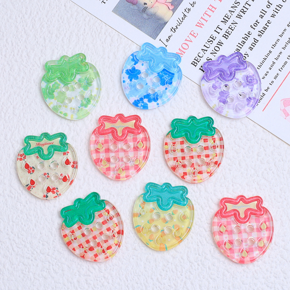 Ice-Through Cartoon Buttons Creative Handmade DIY Jewelry Cream Glue Resin Small Accessories Hole Shoe Buckle Material Package