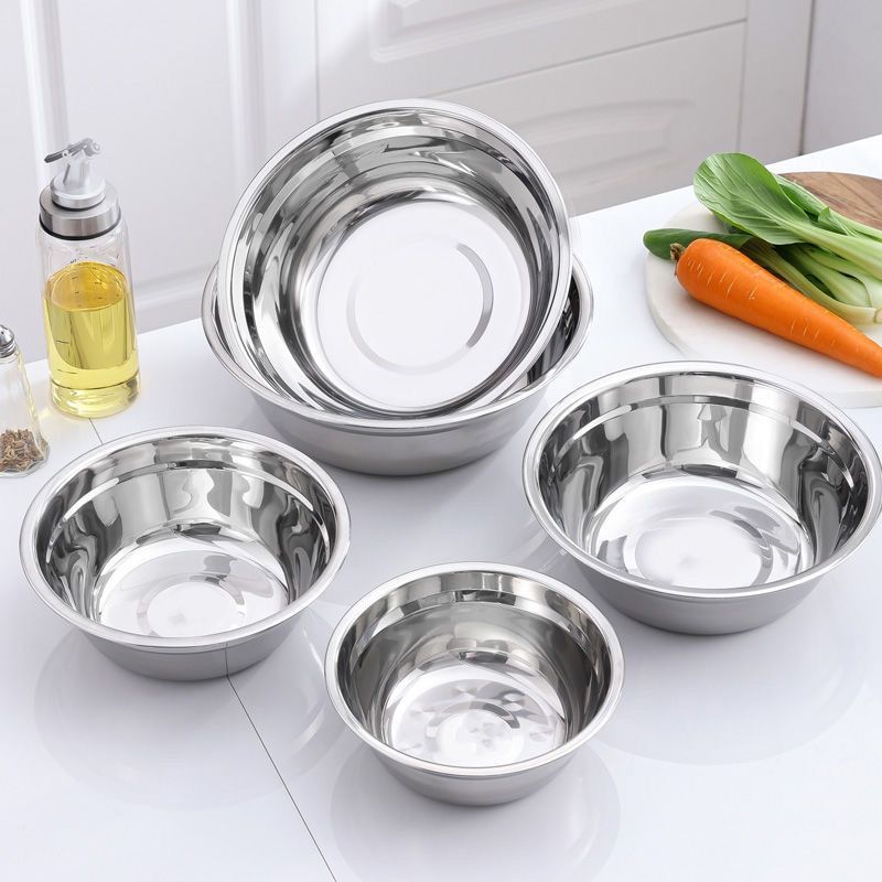 Magnetic stainless steel extra-thick soup basin for hotels, restaurants, canteens, and home use, deepened soup bowl, seasoning basin, vegetable washing basin