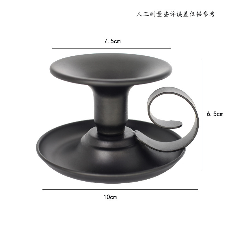 Taza de té negra de Amazon transfronteriza candelabro viejo retro pequeño candelabro de hierro forjado velas aromáticas accesorios de boda