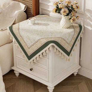 American Style Bedroom Bedside Table Dust Cover Cloth Square Table Square Square Square Table Square Table Cloth Household Washing Machine Sunscreen Cover