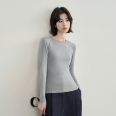 山羊绒打底衫女长袖自发热修身内搭通勤外穿圆领打底针织衫上衣