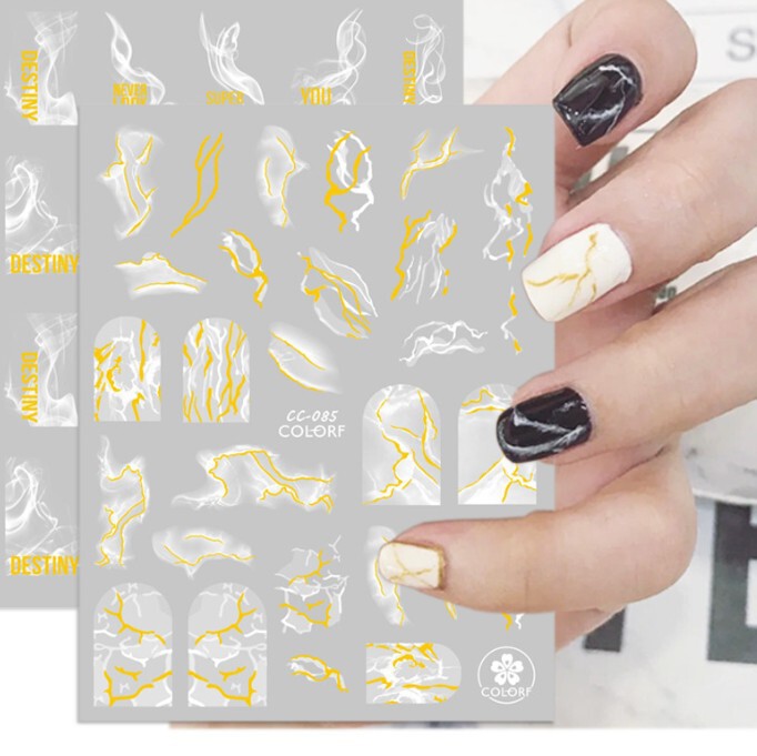 Transparent stripe nail sticker high quality 3D adhesive white transparent strip tattoo nail sticker CC082-090 Transparent stripe nail sticker high quality 3D adhesive white transparent strip tattoo nail sticker CC082-090