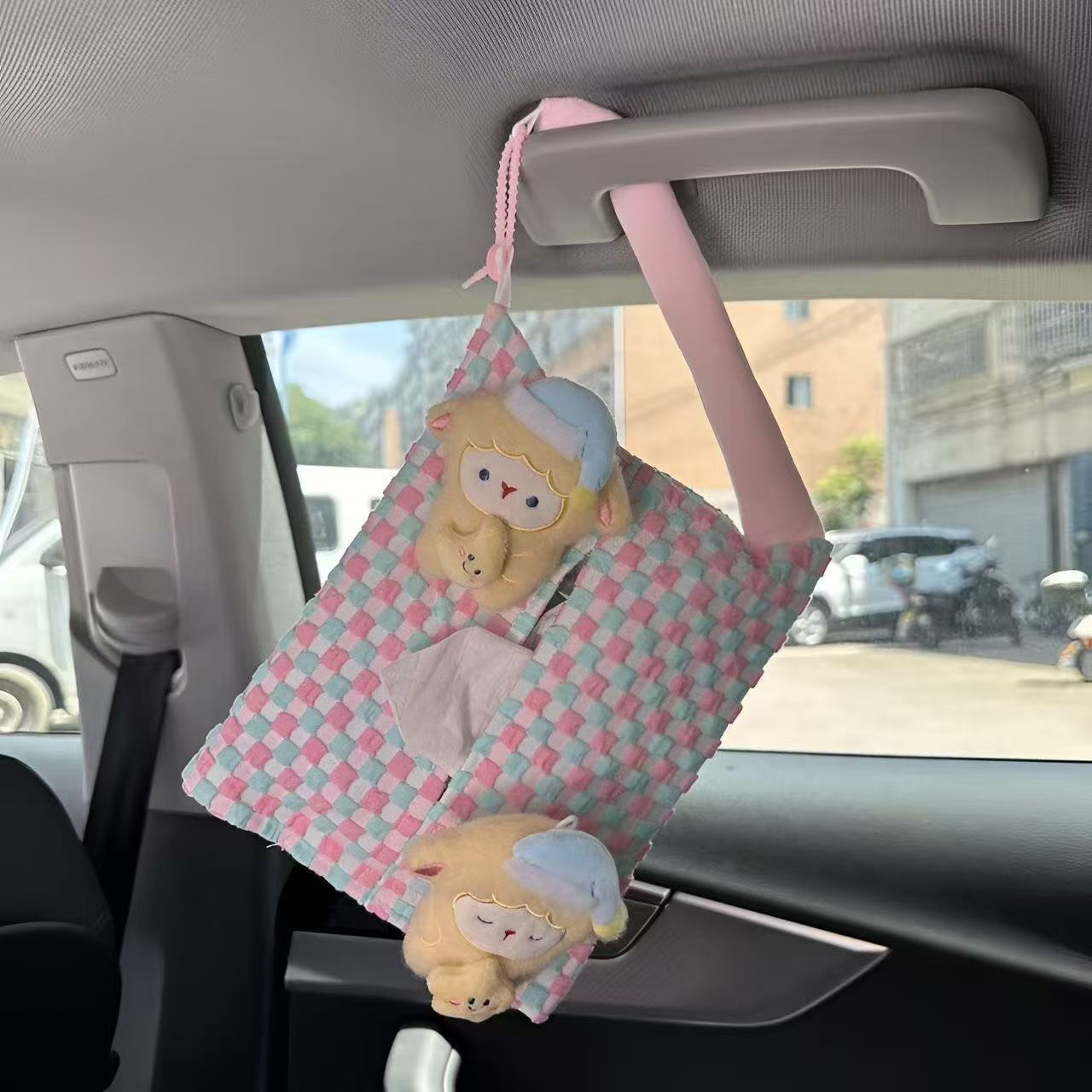Original Cartoon Cute Little Sheep Safety Belt Anti-Neck Chafing Four-Season Universal Safety Belt Shoulder Pad Set Decoration