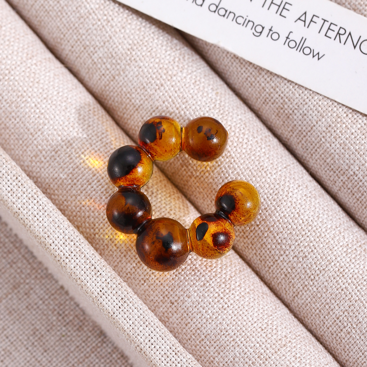 1 Piece, 1 Set Quantity 1 Piece 1 Set Vintage Style Classic Style C Shape Star Leopard Plating CCB Resin Ear Cuffs Earrings Ear Studs