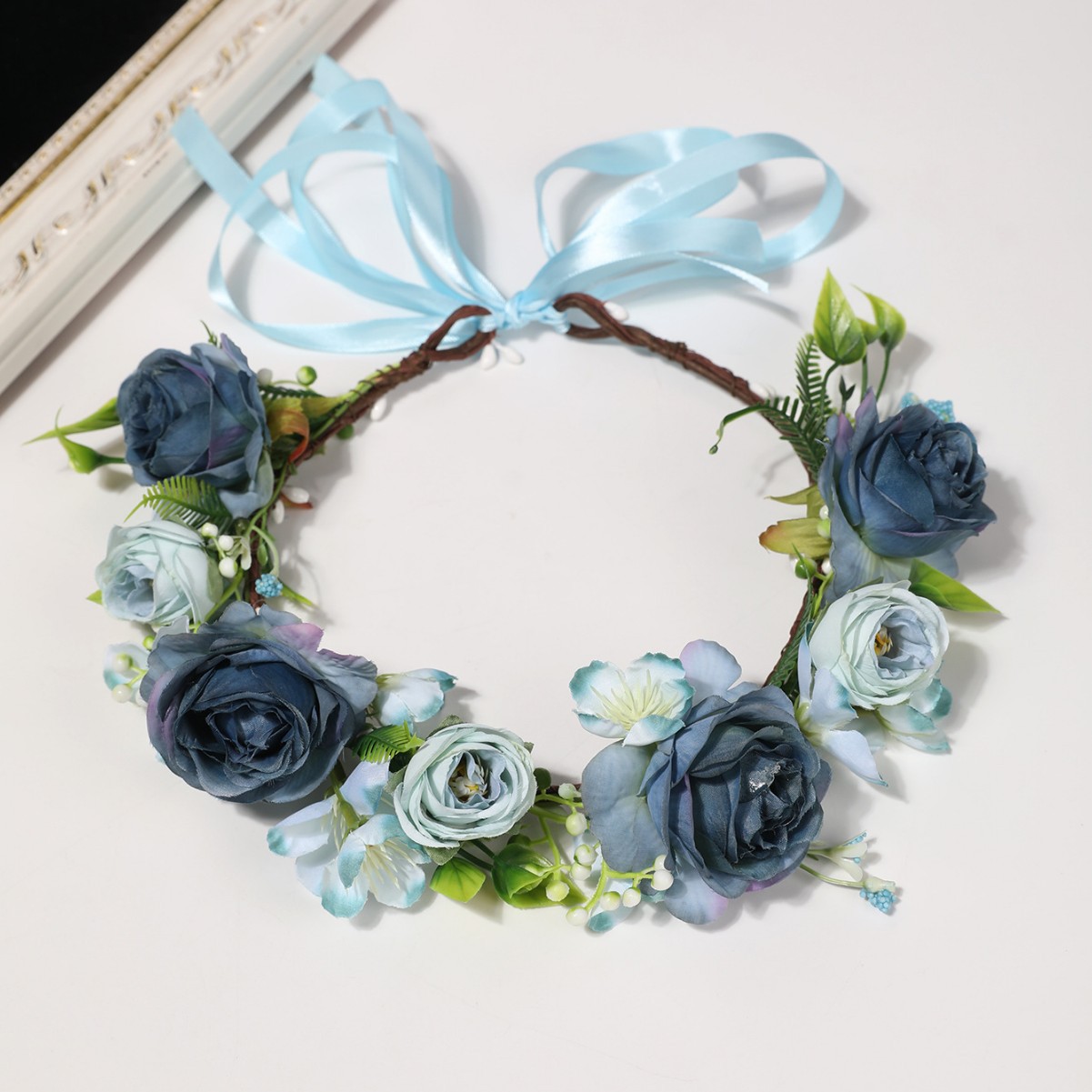 Cross-border European and American New Garland Headband Bridal Headwear Retro Bohemia Tourism Vacation Artificial Garland Headwear