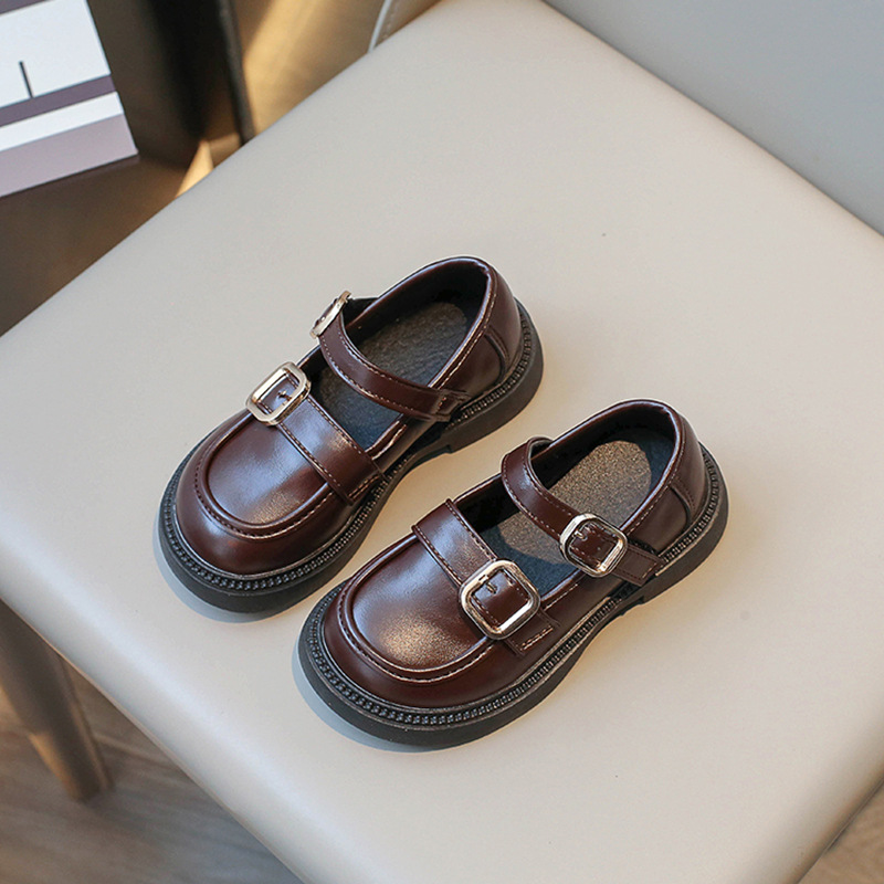 Zapatos de cuero para niñas 2026 primavera y otoño nuevos zapatos de rendimiento de suela suave para niños zapatos princesa de moda británica zapatos de moda