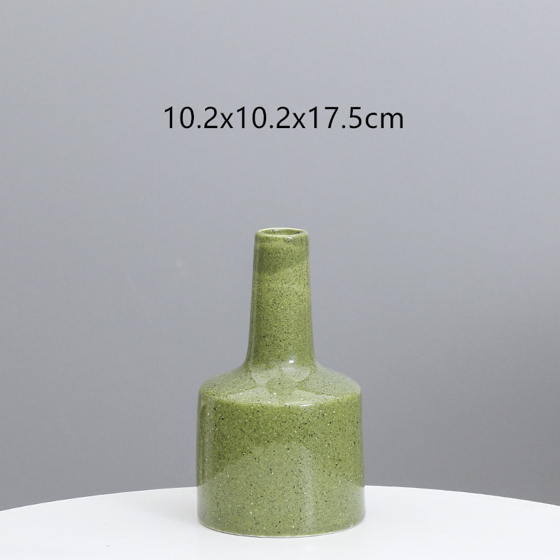 Estilo europeo de cerámica creativa pequeño florero seco arreglo de flores hogar salón decoración simple cerámica florero dispositivo