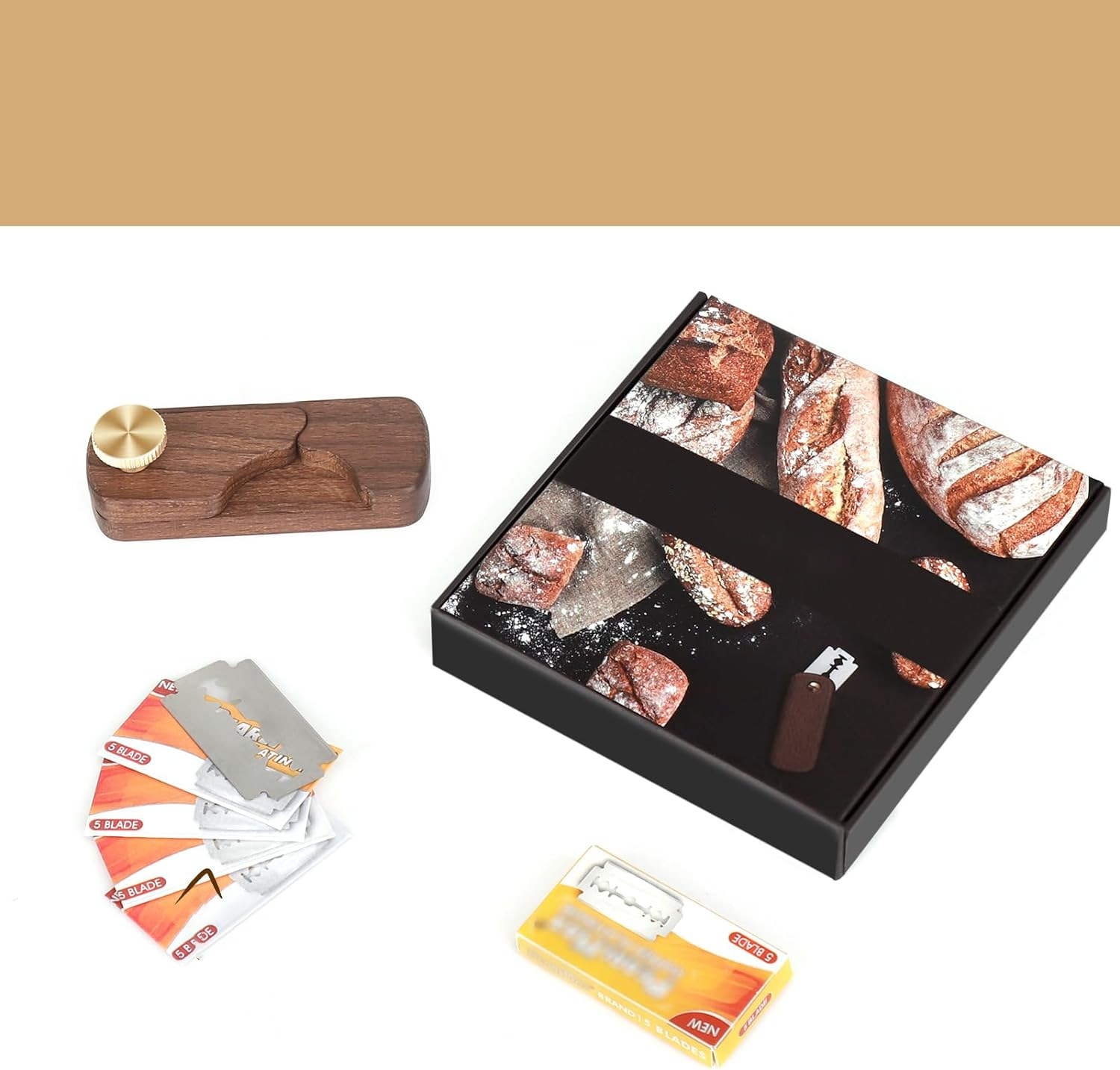 Nuevo mango de madera cuchillo de corte de pan cuchillo de corte de masa cuchillo de corte de pan europeo cuchillo de corte de pan herramienta de horneado