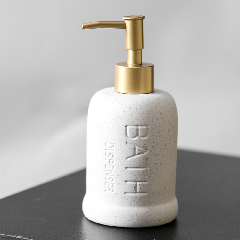 Botella de loción de cerámica de baño de hotel, botella dividida, champú a presión, gel de ducha, loción de manos, acondicionador, botella vacía