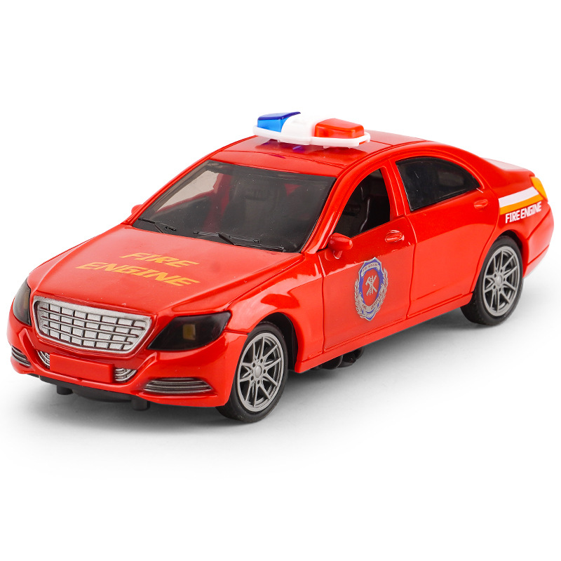 Juguete de doble puerta de simulación para niños modelo de coche inercial coche de luz y sonido coche de policía de bomberos juguetes para niños