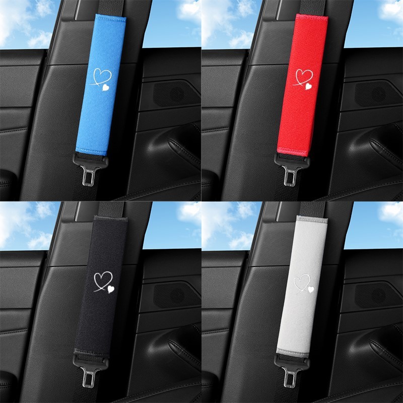 国境を越えた売れ筋のハート型ロゴ安全ベルトショルダーパッドカーシート車のソフト抗絞絞りカバー快適なソフトカバー|undefined