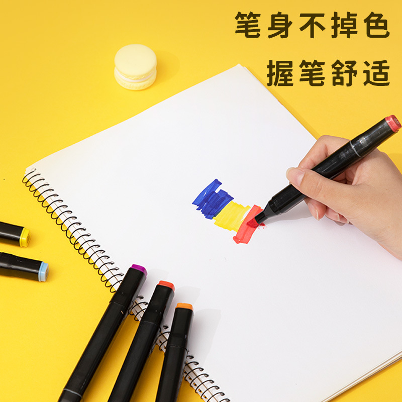 Marcador aceitoso de dos cabezas juego completo de marcadores para niños 24 colores 48 colores 80 colores bolígrafo de acuarela juego de colores al por mayor