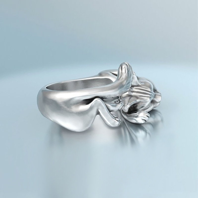 Yunjin nuevo gatito anillo abierto transfronterizo Venta caliente perezoso gato anillo de moda joyería de las mujeres al por mayor image 4