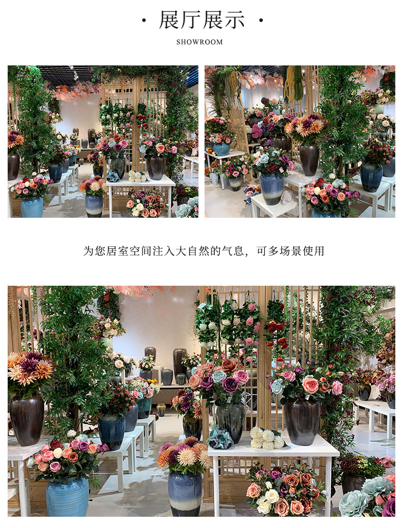 情人节单支珍珠绒布玫瑰花墙瀑布仿真花假花插花家居装饰跨境详情52