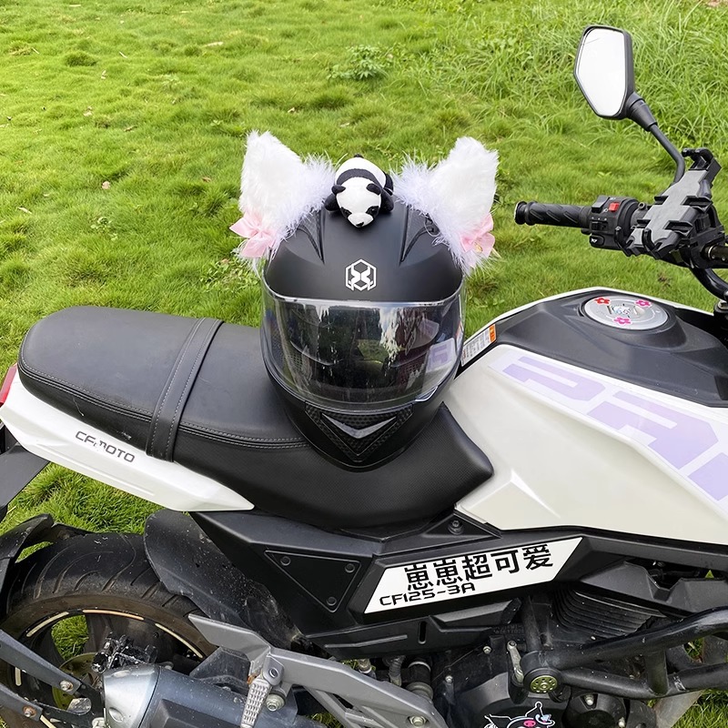 All-match fluff cat ears helmet decoration accessories motorcycle electric car helmet ski accessories detachable decoration