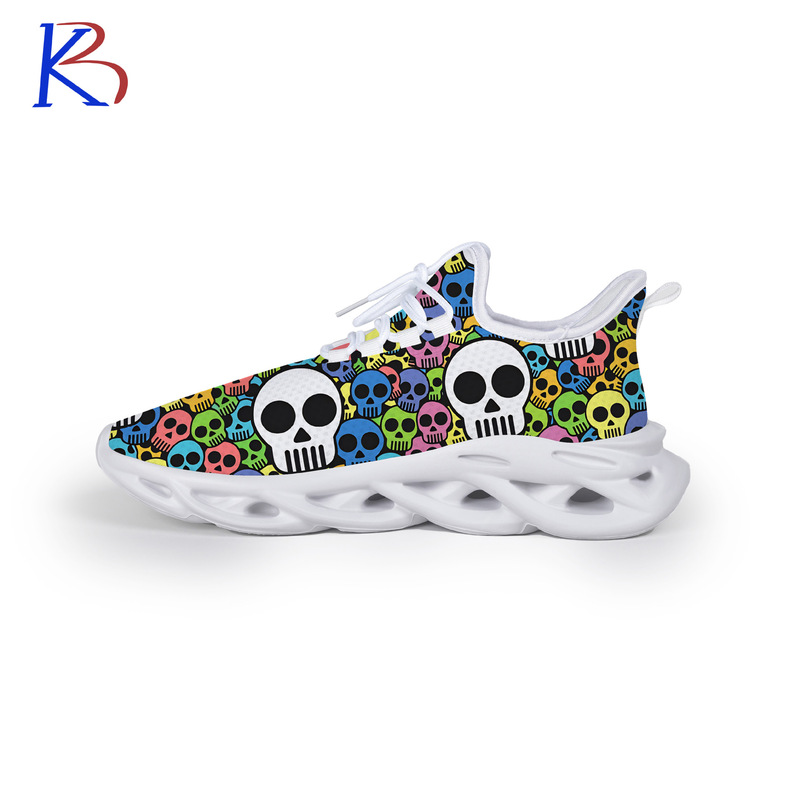 Fashionable Colorful Skull Print Sneakers Lightweight Outdoor Running Shoes Men's and Women's Tennis Shoes Blade Print Cross-Border Foreign Trade Fashionable Colorful Skull Print Sneakers Lightweight Outdoor Running Shoes Men's and Women's Tennis Shoes Blade Print Cross-Border Foreign Trade