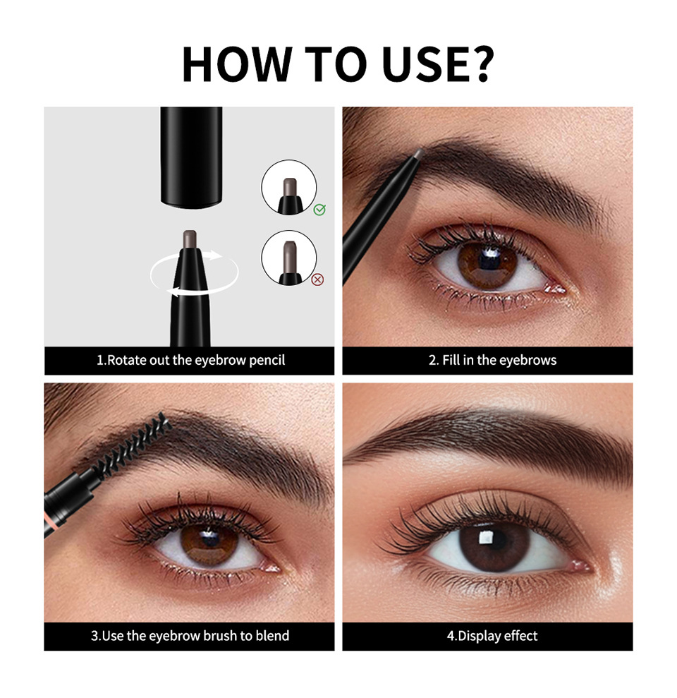 Lakerain Eyebrow Pencil Two-in-One Wild Eyebrow Pencil undefined