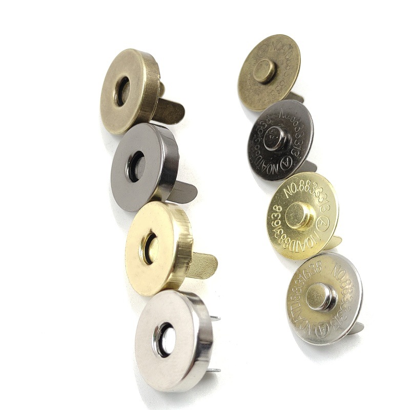 40 conjuntos de hebilla magnética sin costura fuerte magnetismo botón de metal de hebilla magnética sin costura bolsa de botón accesorios de bolsa