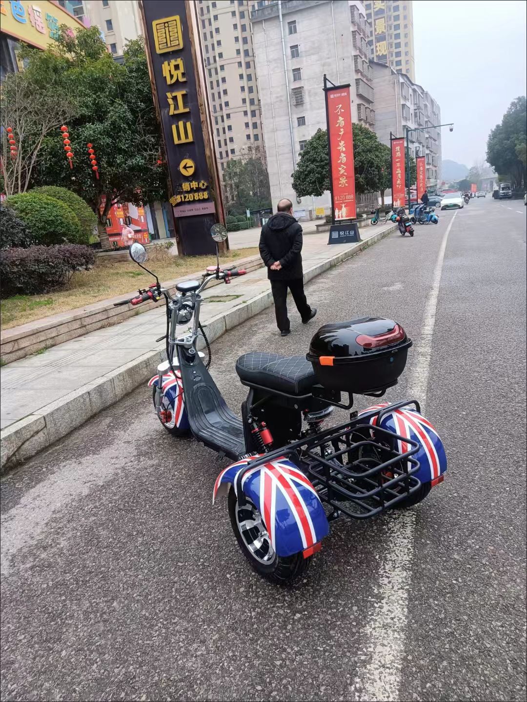 Cross-Border Harley Electric Tricycle with Wide Tires for Off-Road Use, Msds Lithium Electric Scooter, Two-Wheeled Adult Skateboard Scooter