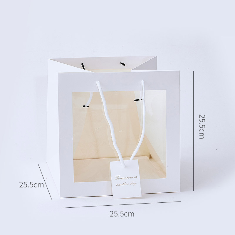 Bolsa transparente con ventana para arreglos florales del Día de la Mujer, caja para arreglos florales, materiales de embalaje para flores, bolsa de exhibición con ventana para decoración floral.