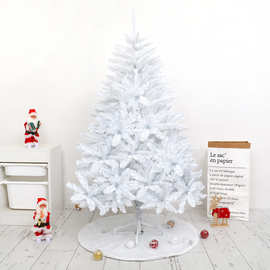 圣诞树白色仿真加密PVC圣诞节装饰树led发光子弹头新款圣诞树套装