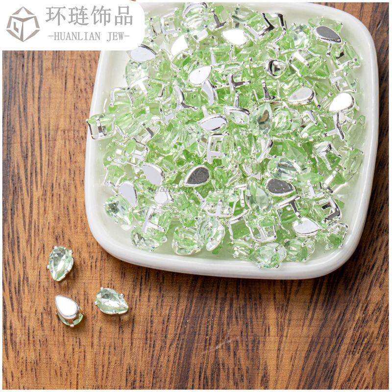 カラフルな水滴爪ドリル合成ジルコン爪ドリル DIY リボン素材ヘアピンジュエリーアクセサリー卸売|undefined