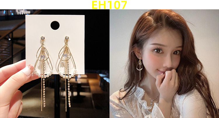 1 Pair Basic Geometric Bow Knot Tassel Plating Inlay Alloy Rhinestones Pearl Drop Earrings display picture 4