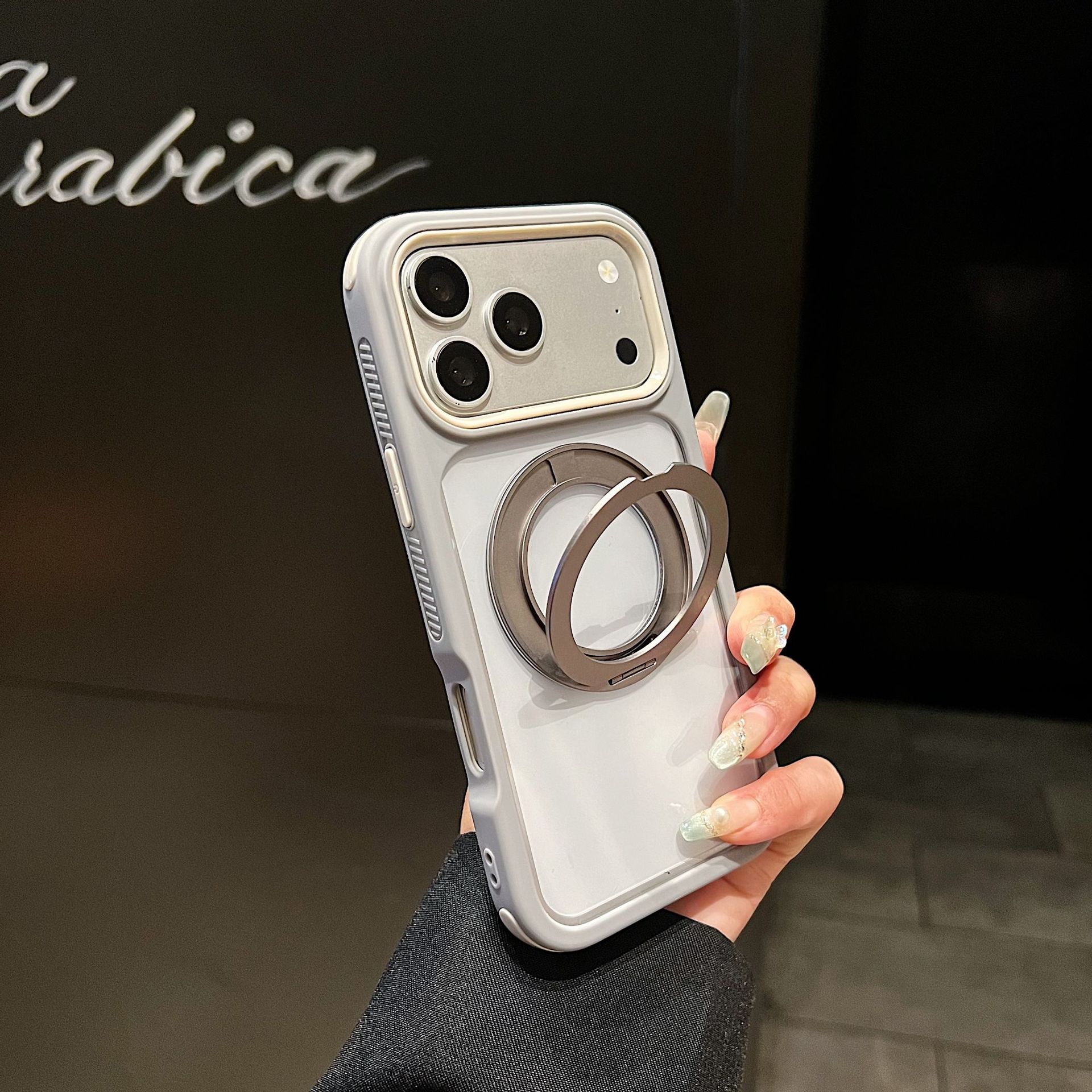 Funda con Soporte Magnético para iPhone 18 Pro Max PC Giratoria 360 Grados Anticaídas